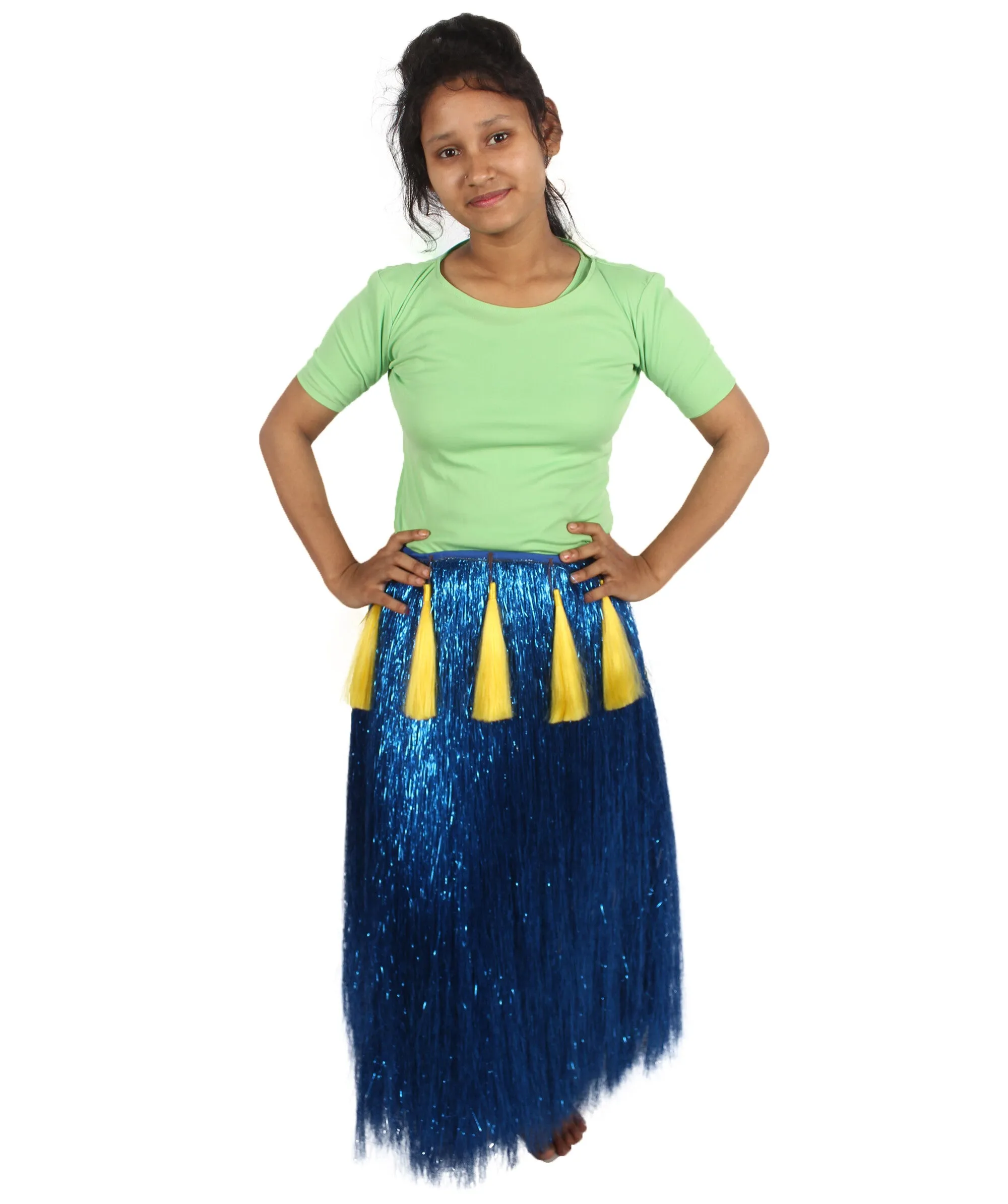 HPO Adult Unisex Hawaiian Tinsel Hula Grass Skirt Costume for Luau | Multiple Size & Color Options | Tinsel Materials