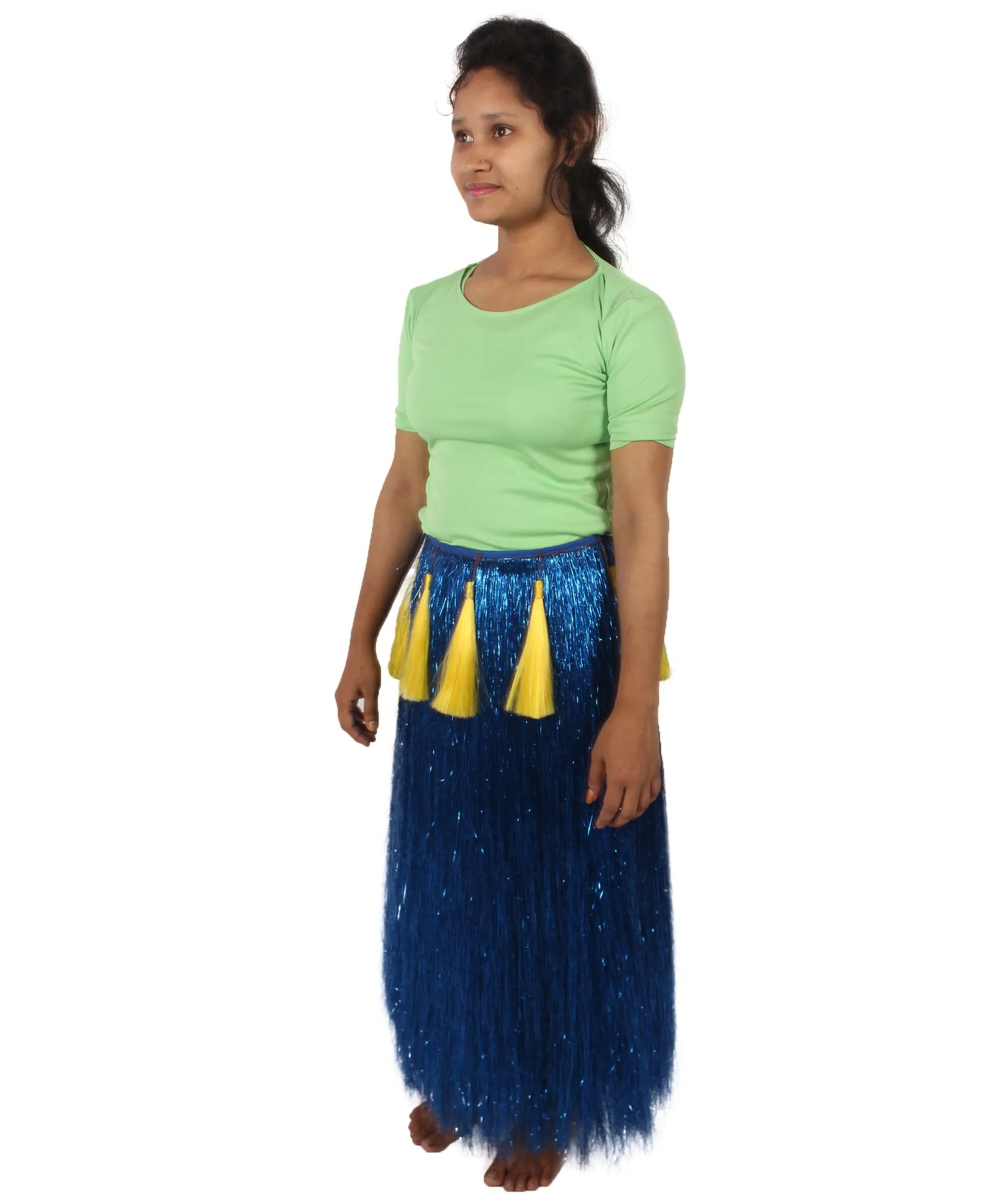 HPO Adult Unisex Hawaiian Tinsel Hula Grass Skirt Costume for Luau | Multiple Size & Color Options | Tinsel Materials