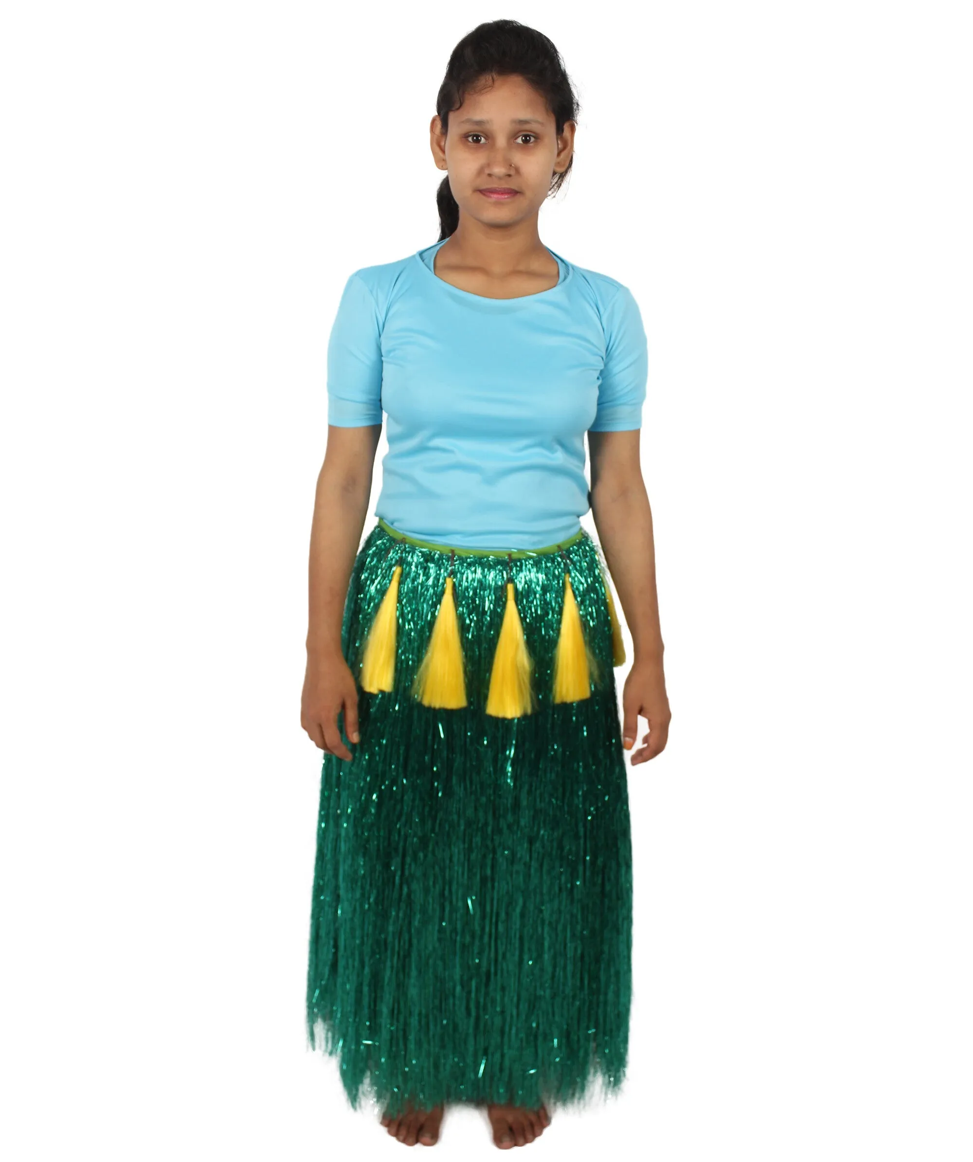 HPO Adult Unisex Hawaiian Tinsel Hula Grass Skirt Costume for Luau | Multiple Size & Color Options | Tinsel Materials