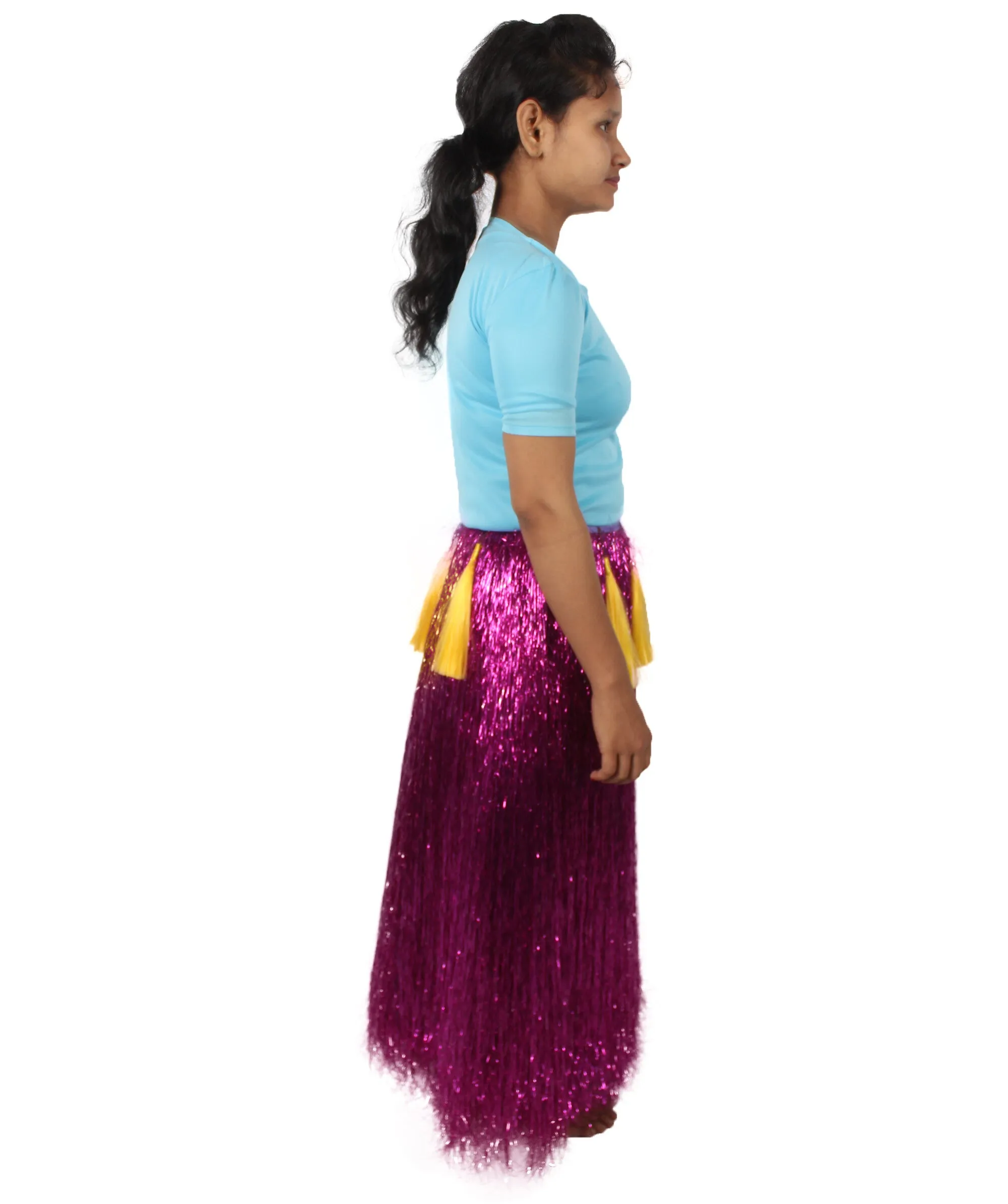 HPO Adult Unisex Hawaiian Tinsel Hula Grass Skirt Costume for Luau | Multiple Size & Color Options | Tinsel Materials