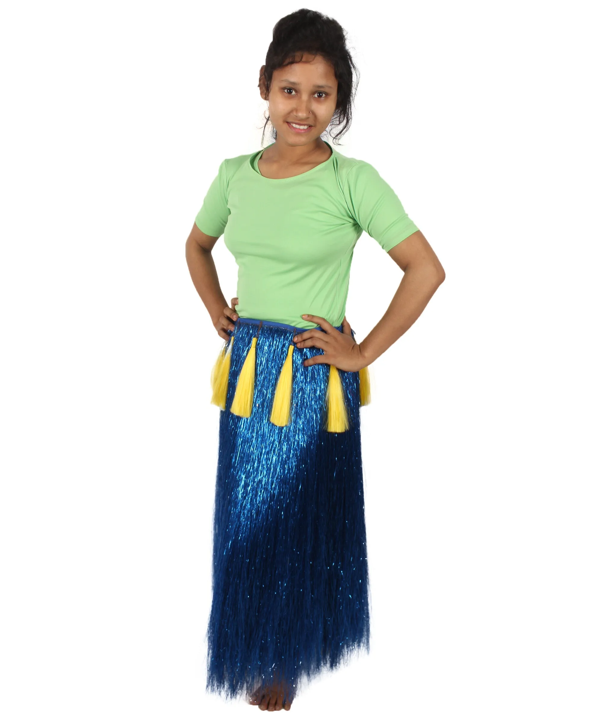 HPO Adult Unisex Hawaiian Tinsel Hula Grass Skirt Costume for Luau | Multiple Size & Color Options | Tinsel Materials