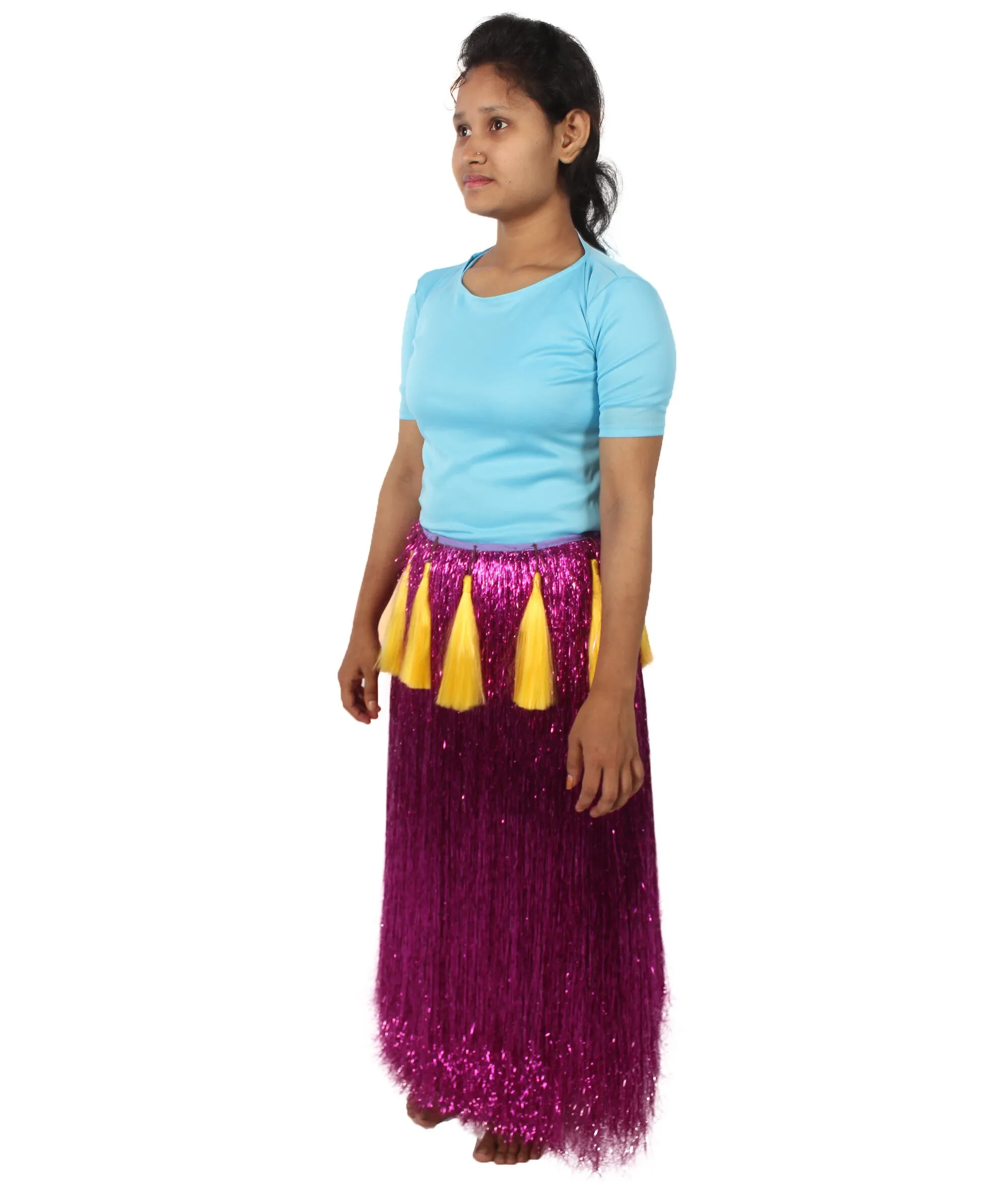 HPO Adult Unisex Hawaiian Tinsel Hula Grass Skirt Costume for Luau | Multiple Size & Color Options | Tinsel Materials