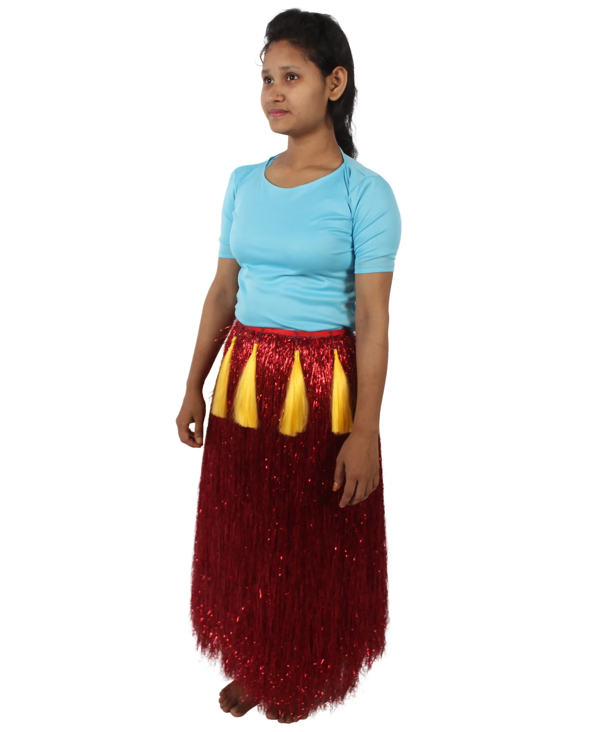 HPO Adult Unisex Hawaiian Tinsel Hula Grass Skirt Costume for Luau | Multiple Size & Color Options | Tinsel Materials