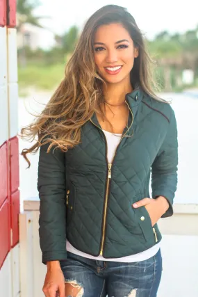 Hunter Green Quilted Jacket