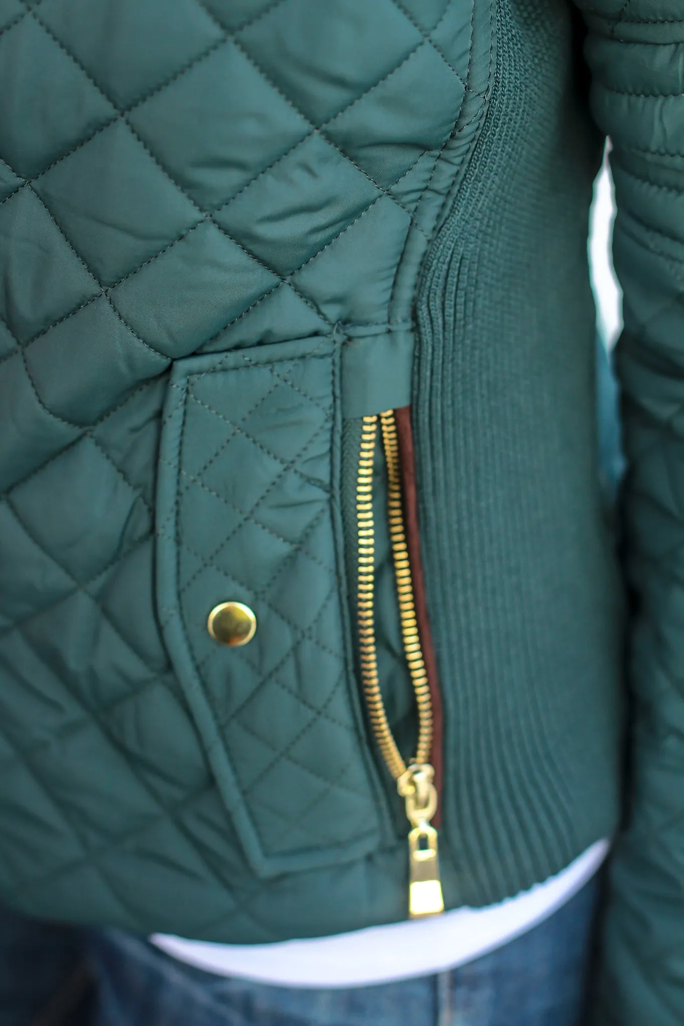 Hunter Green Quilted Jacket