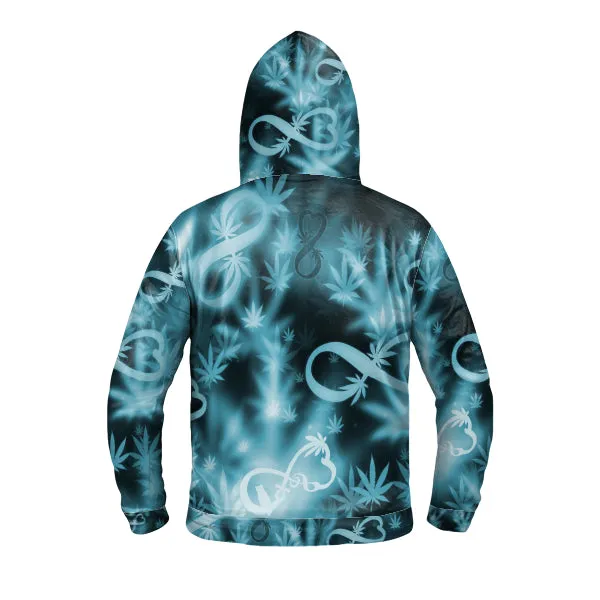 Infinity Blue Cosmos Zipper Hoodie