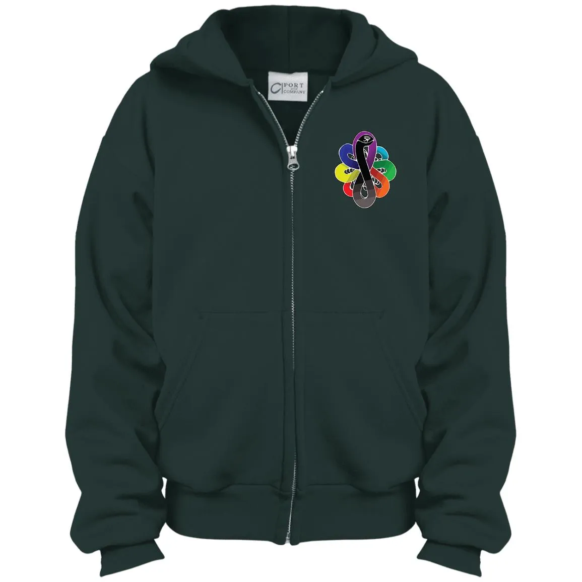 Infinity Snake of B-Mwelo(chakra)Youth Full Zip Hoodie