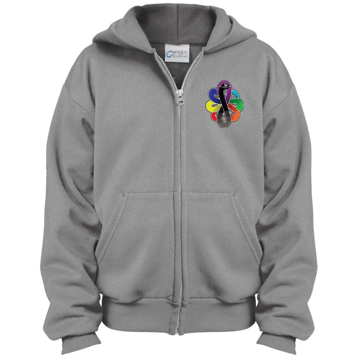 Infinity Snake of B-Mwelo(chakra)Youth Full Zip Hoodie