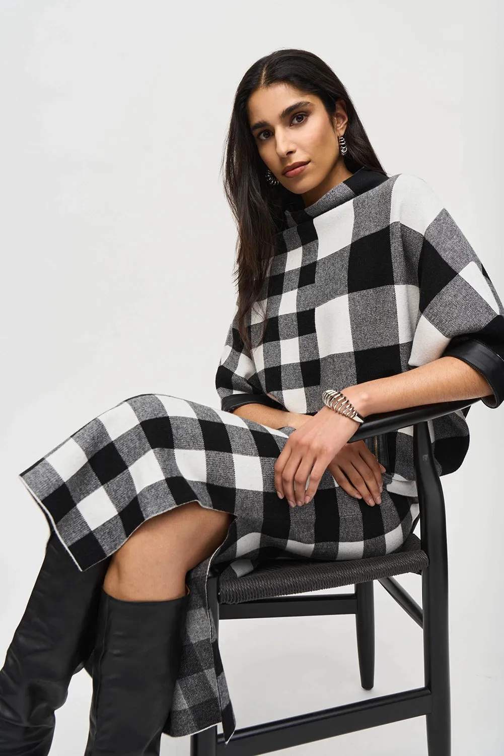 JOSEPH RIBKOFF | Plaid Jacquard Knit Skirt 243947