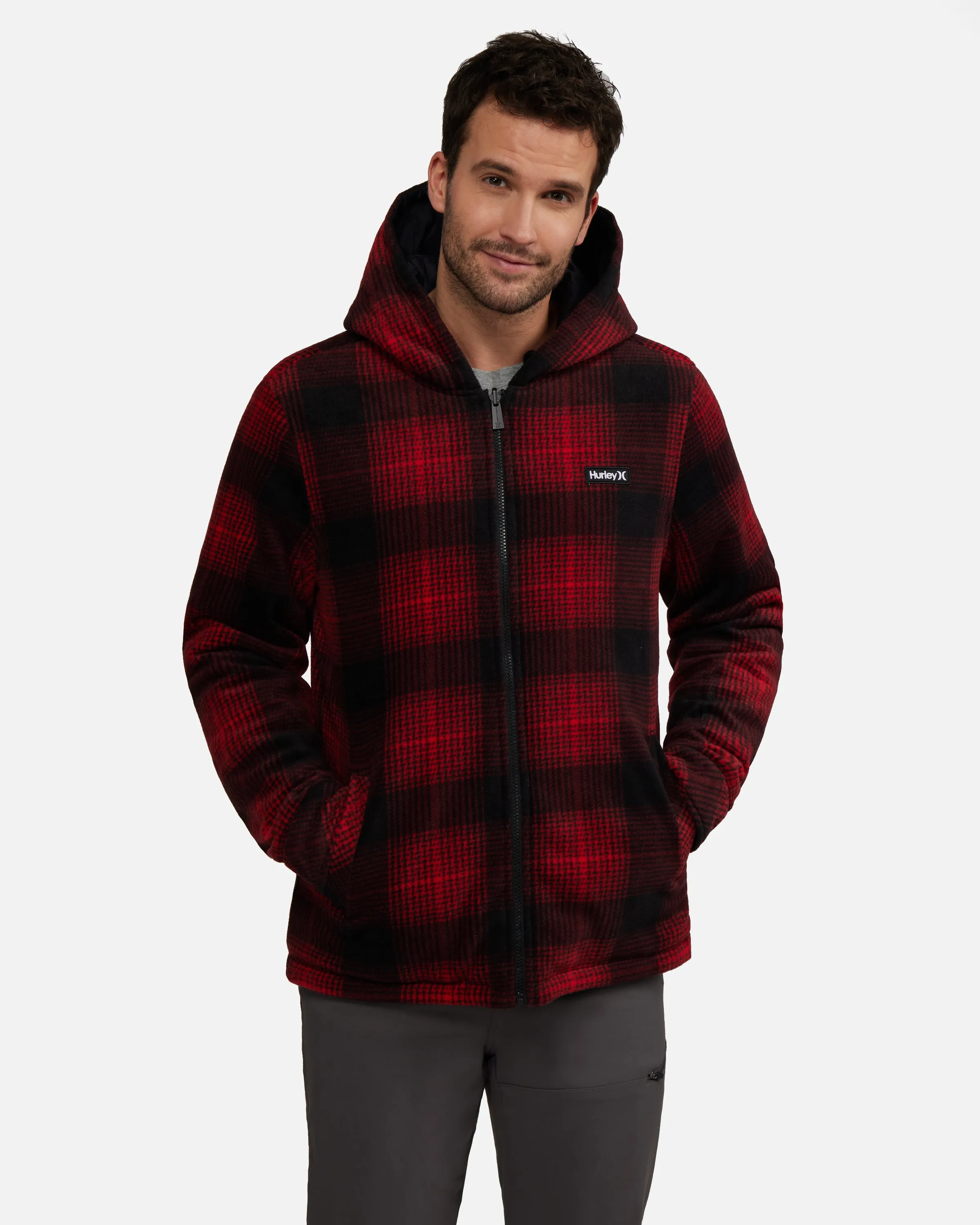 Kersting Reversible Plaid Polar Hooded Jacket