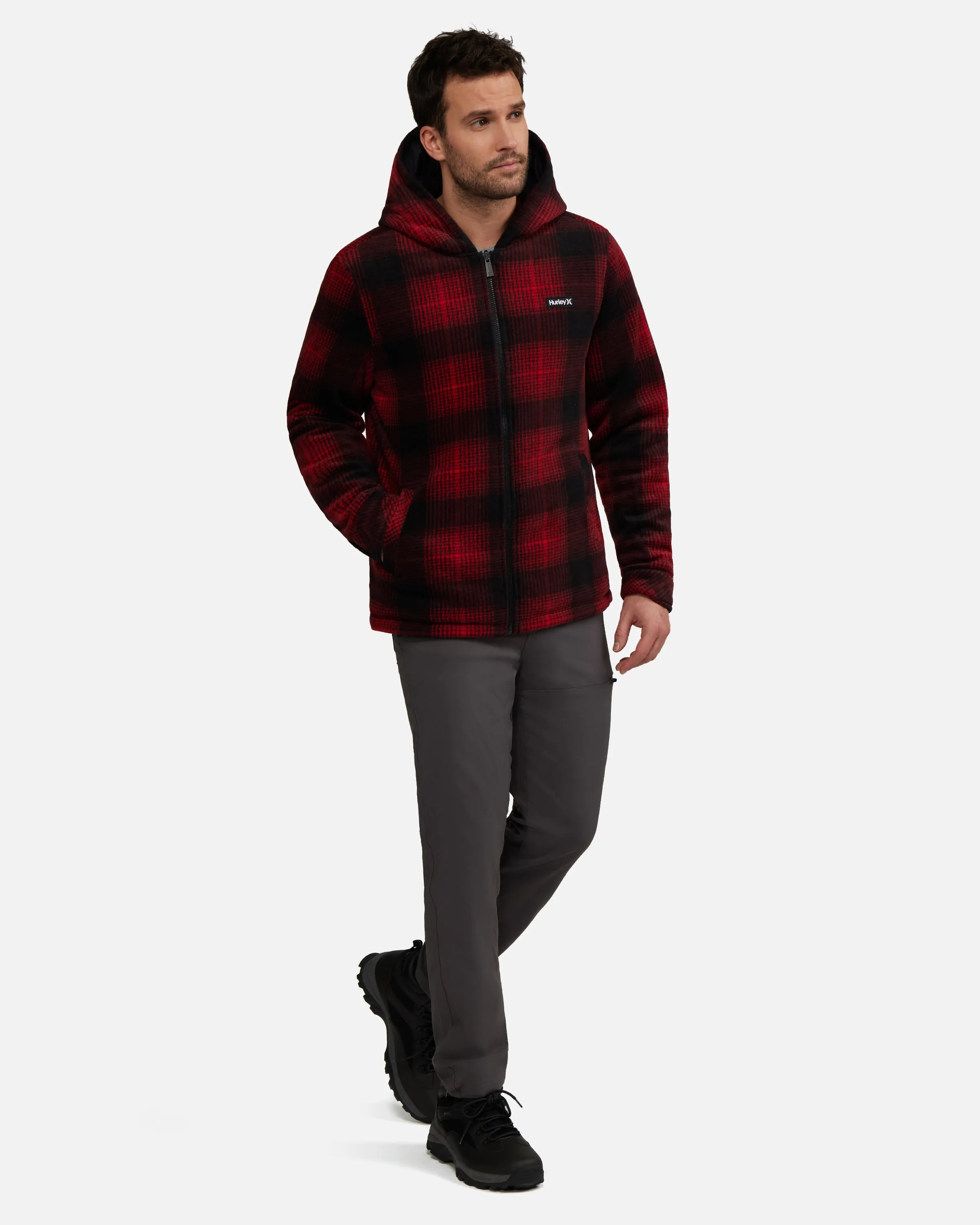 Kersting Reversible Plaid Polar Hooded Jacket