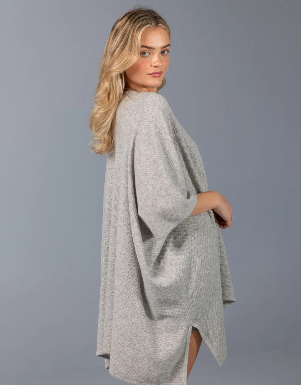 Kimono Poncho in Platinum