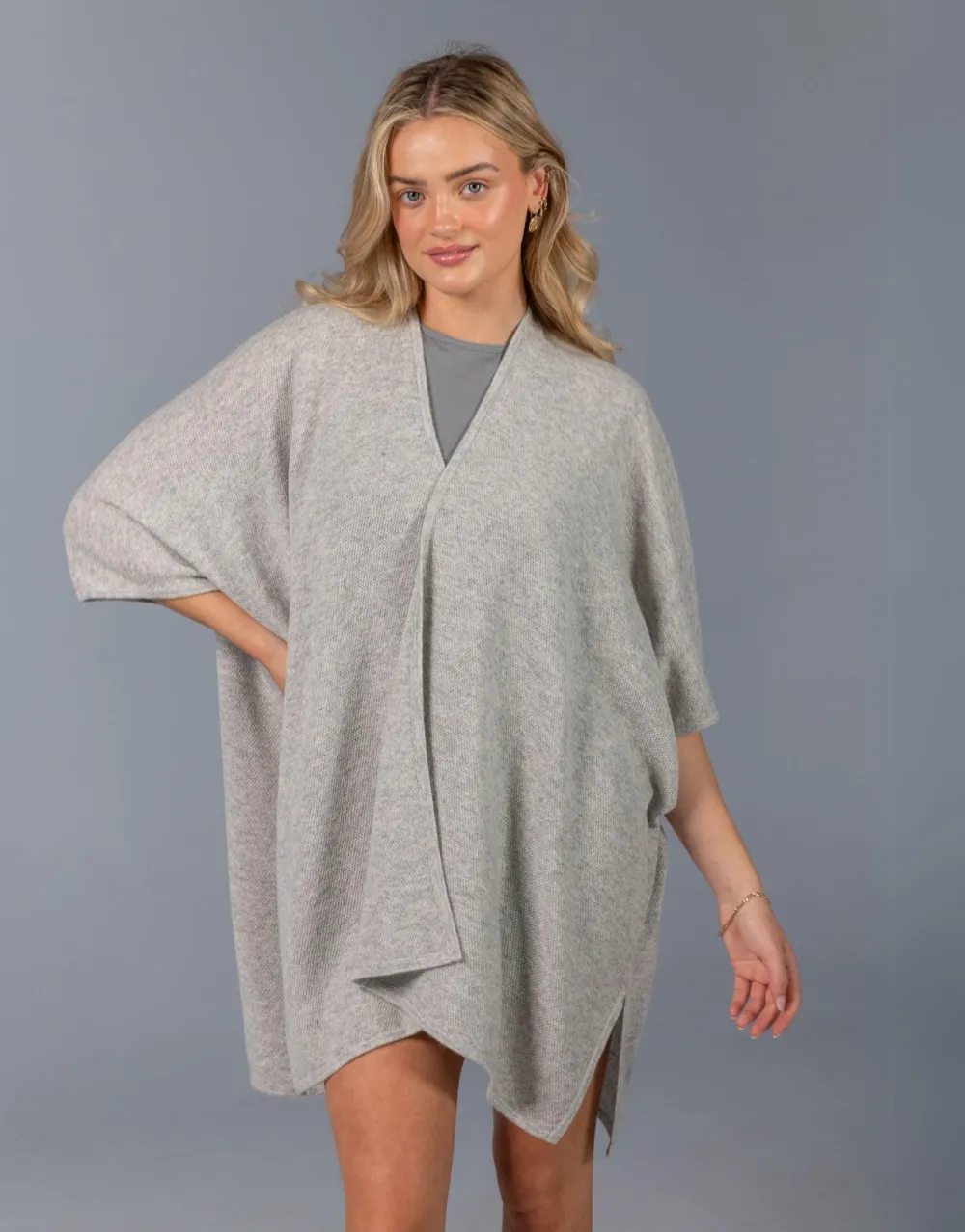 Kimono Poncho in Platinum