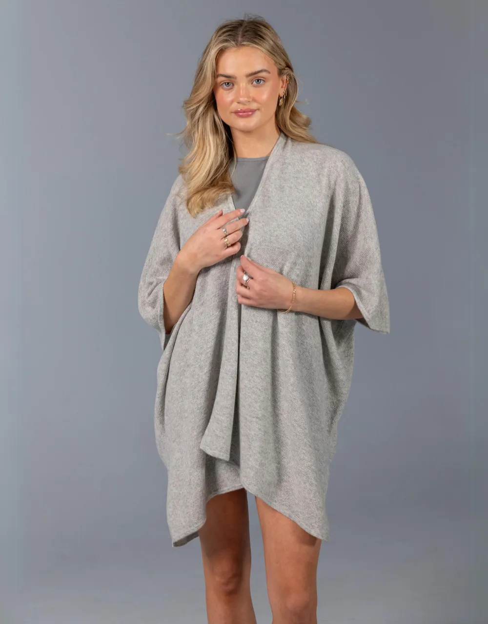 Kimono Poncho in Platinum