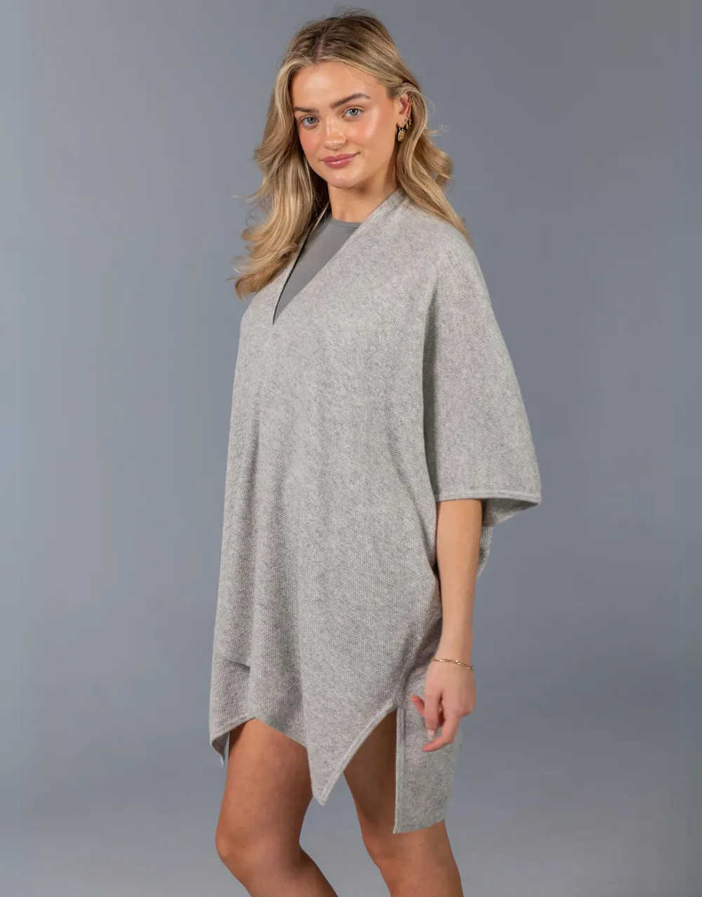 Kimono Poncho in Platinum