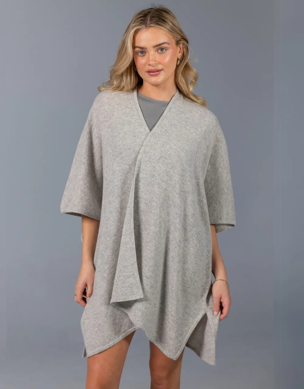 Kimono Poncho in Platinum