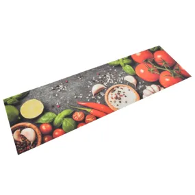 Kitchen Rug Washable Vegetables 45x150 cm Velvet