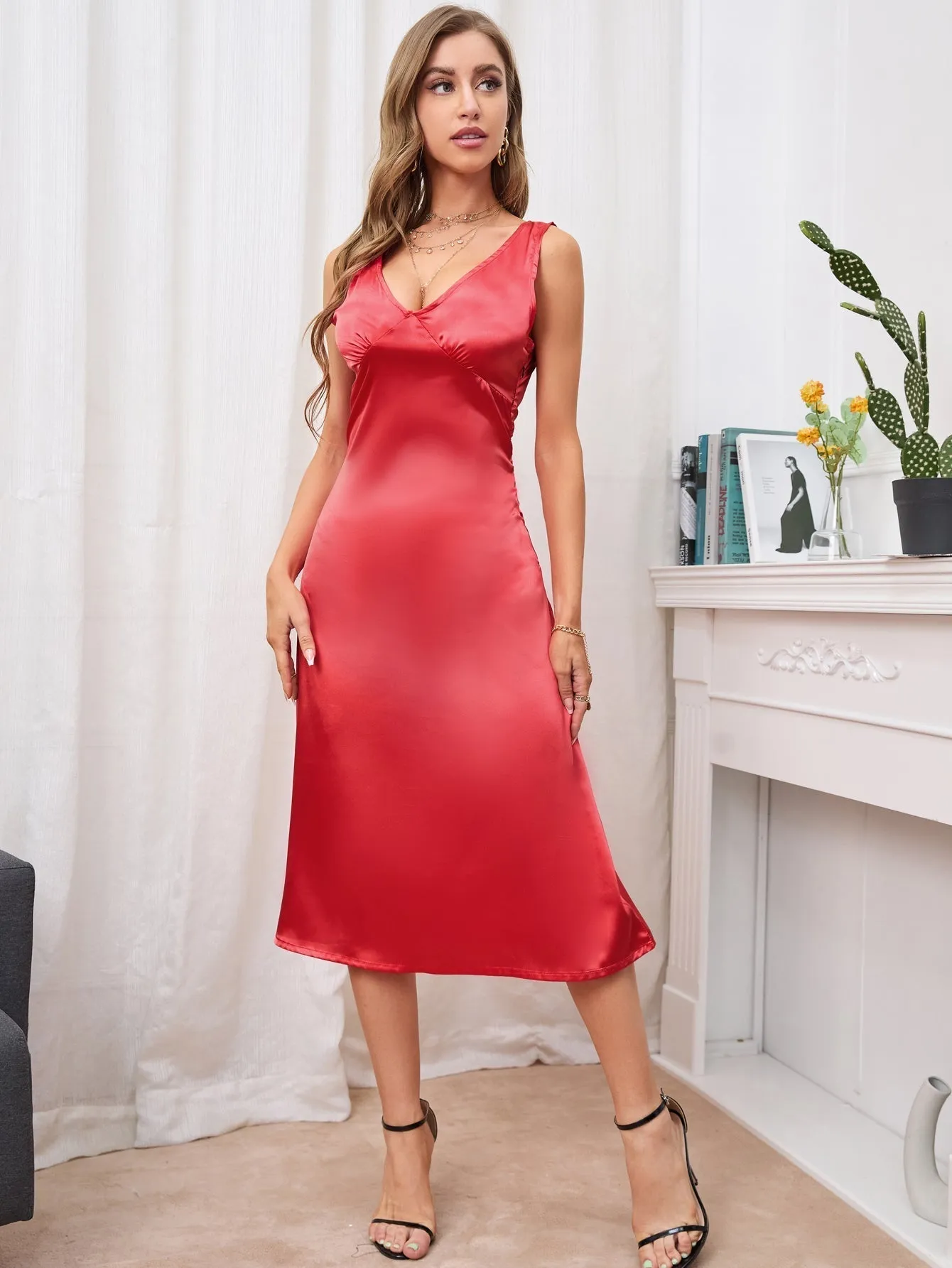 KittenAlarm - Silky Satin Cami Dress