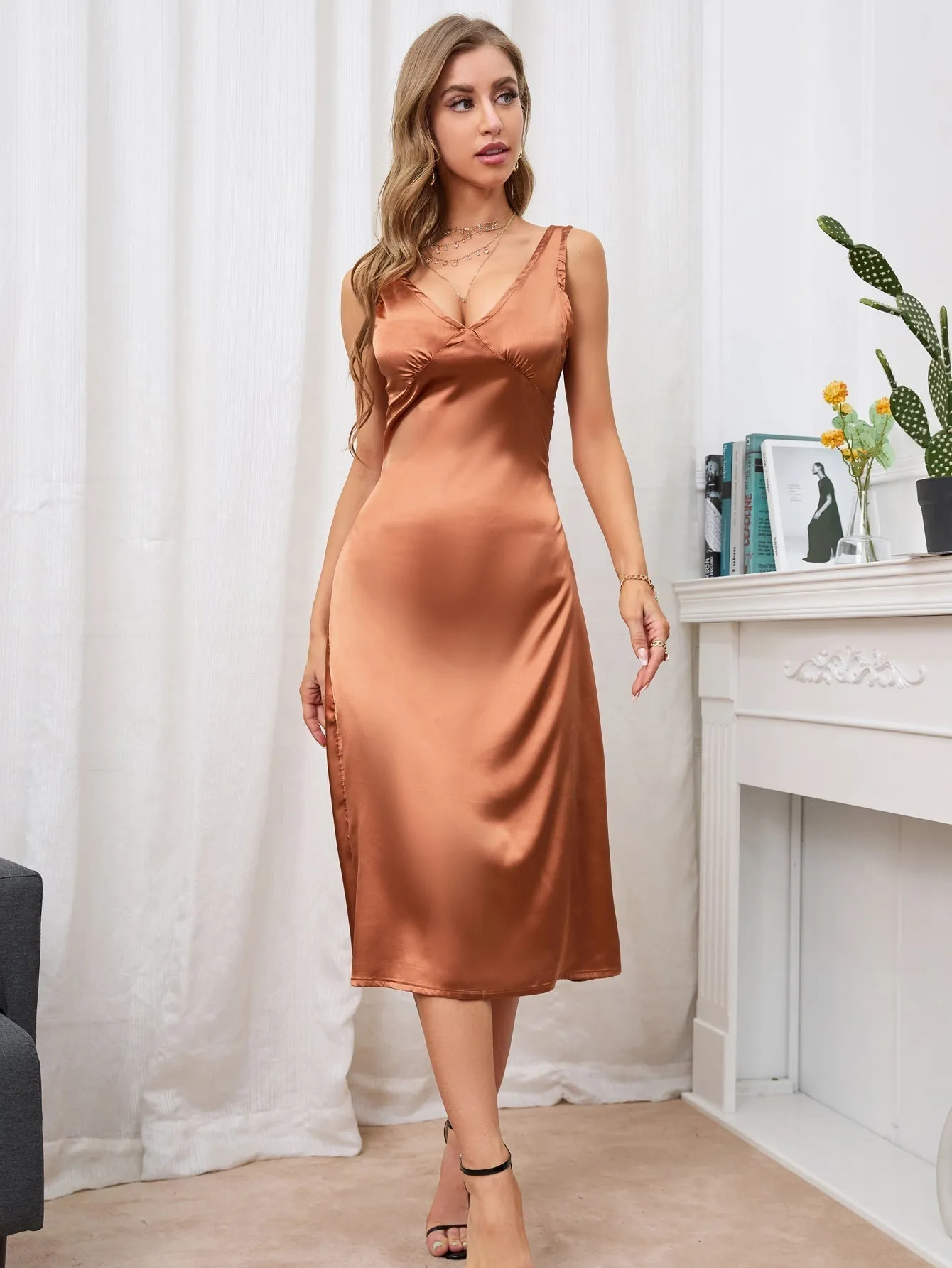 KittenAlarm - Silky Satin Cami Dress