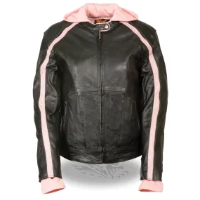 Ladies Striped Jacket w/ Zip-Out Hoodie