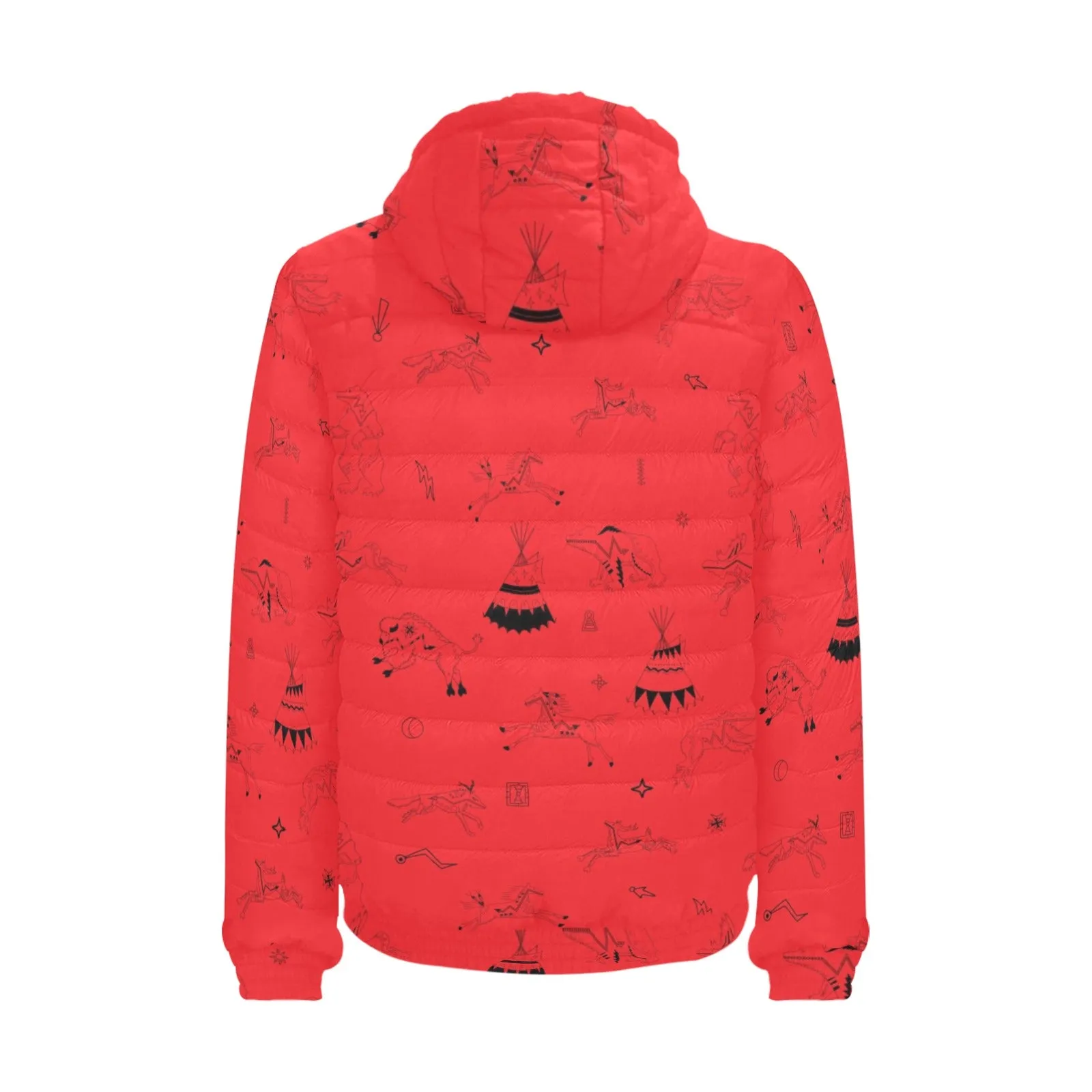 Ledger Dabbles Red Men's Padded Hooded Jacket