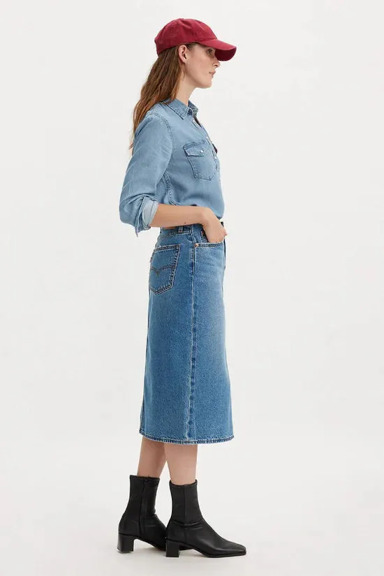 Levi's Side Slit Midi Skirt