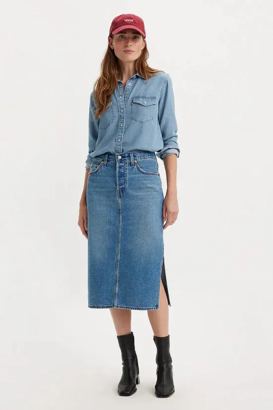 Levi's Side Slit Midi Skirt