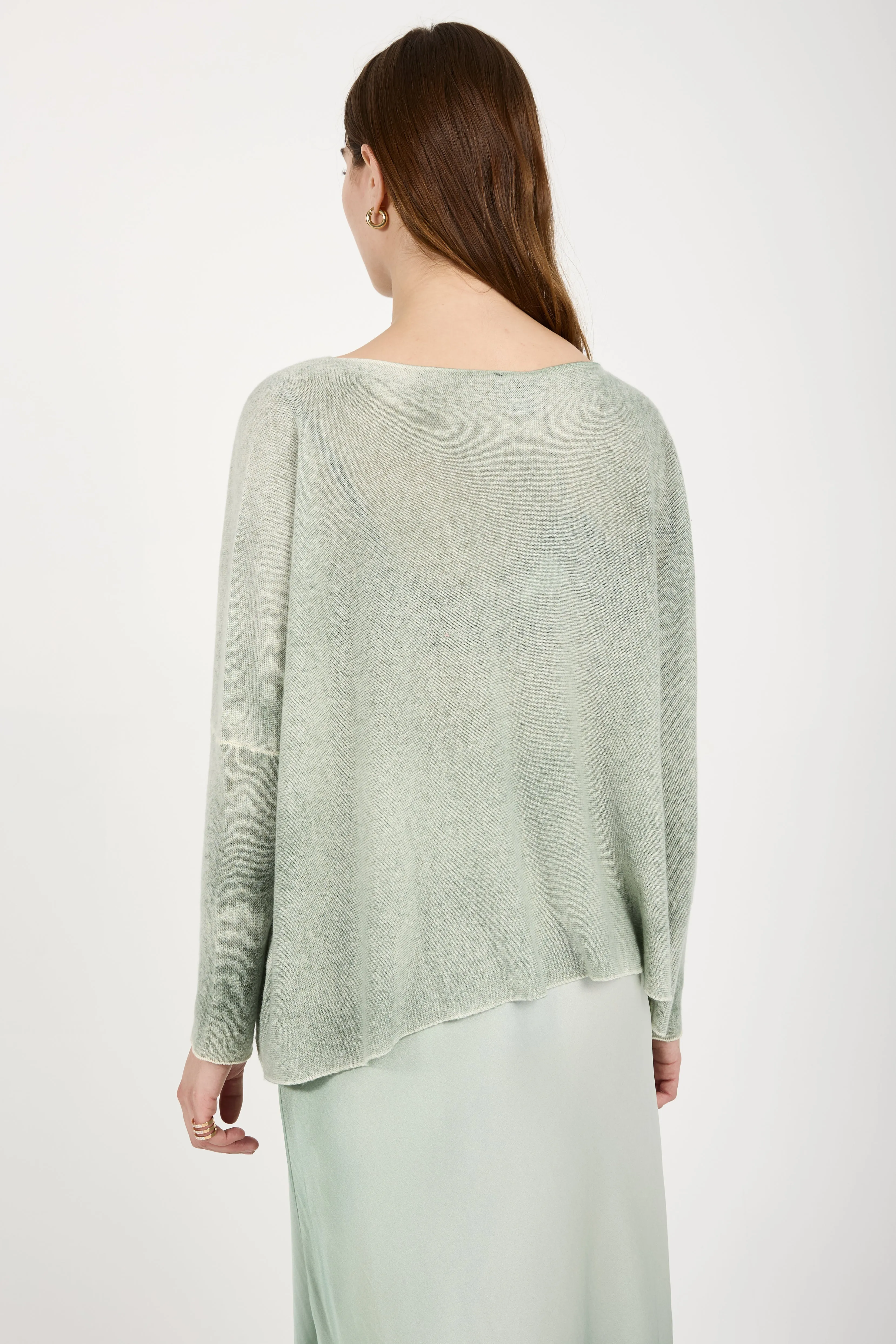 Light Cashmere Poncho in Jade