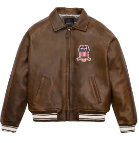 Limited Edition Avirex Vintage Fashion Bomber Leather Jackets For Sale