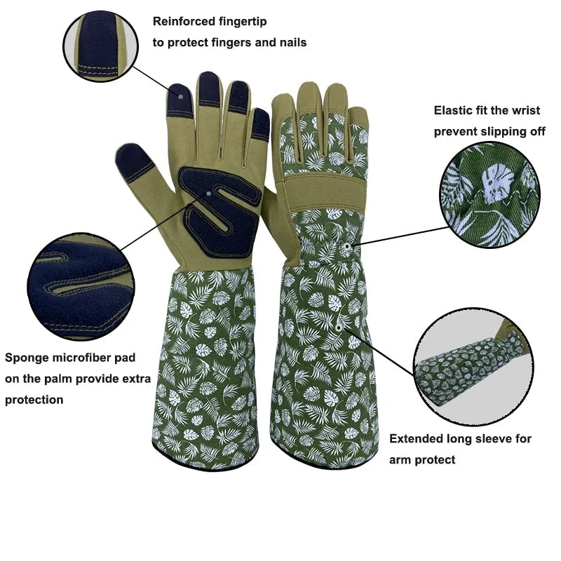 Long Gardening Gloves for Women Thorn Proof Gloves,Men's Rose Pruning Garden Gloves with Touch Screen,Breathable Work Gloves