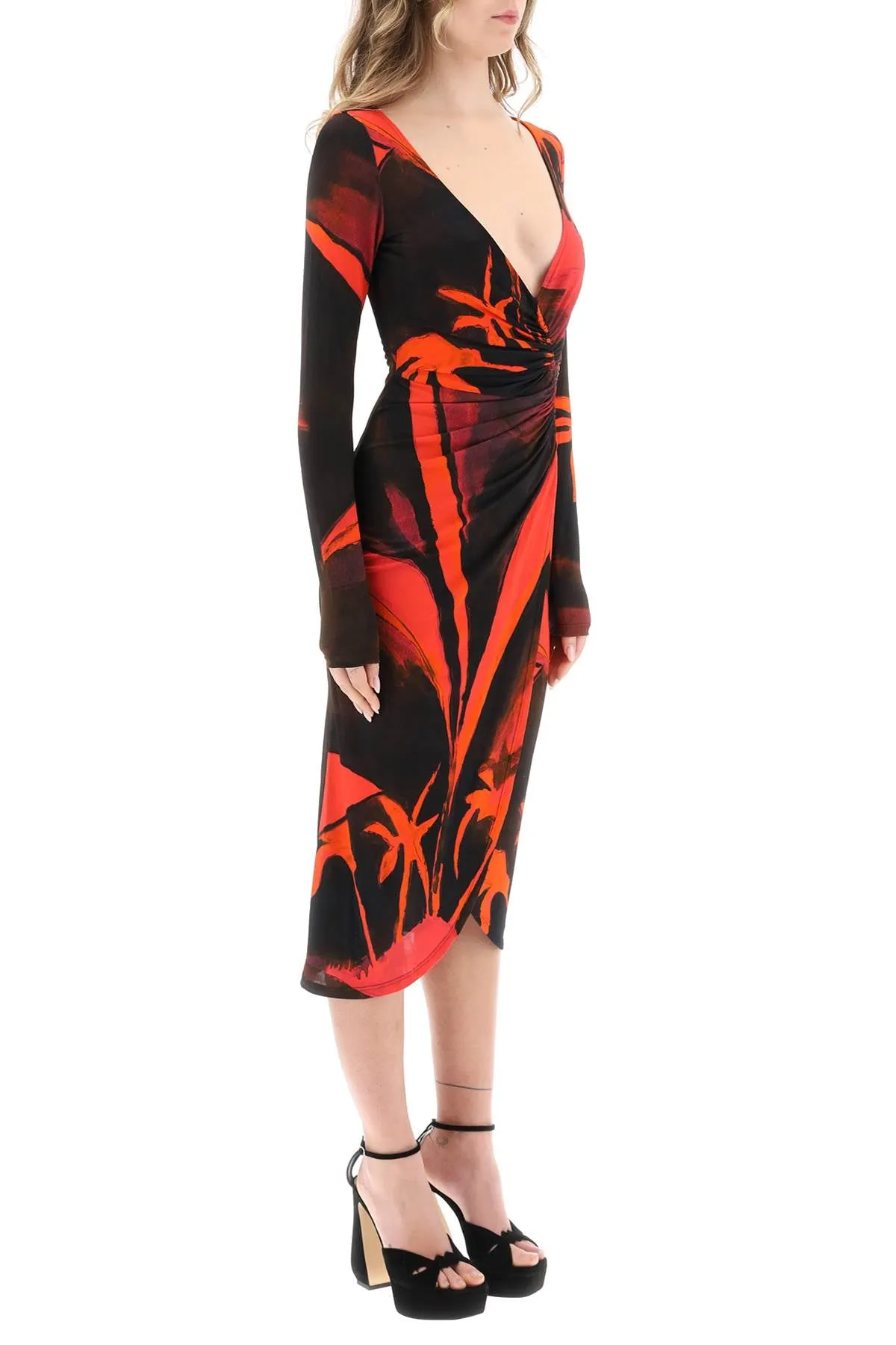 Louisa ballou 'summer solstice' jersey midi dress