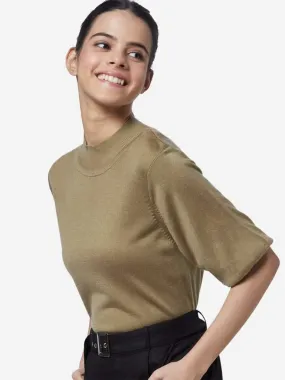 LOV Beige Lily Turtleneck Top