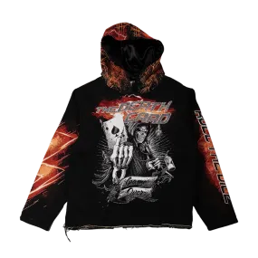 MAJESTIC Death Card Tapestry Rhinestone Graphic Hoodie