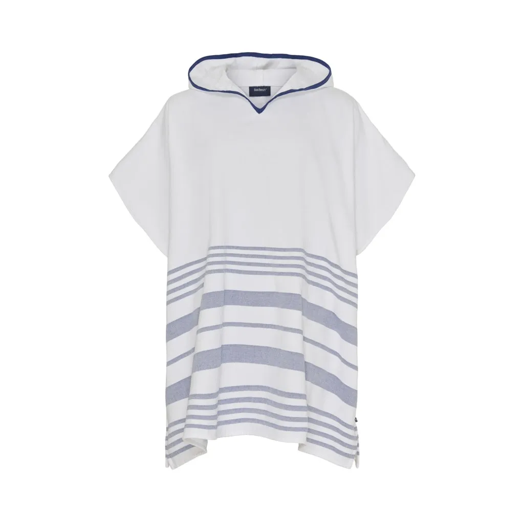 Malibu Beach Poncho - White/SR Navy