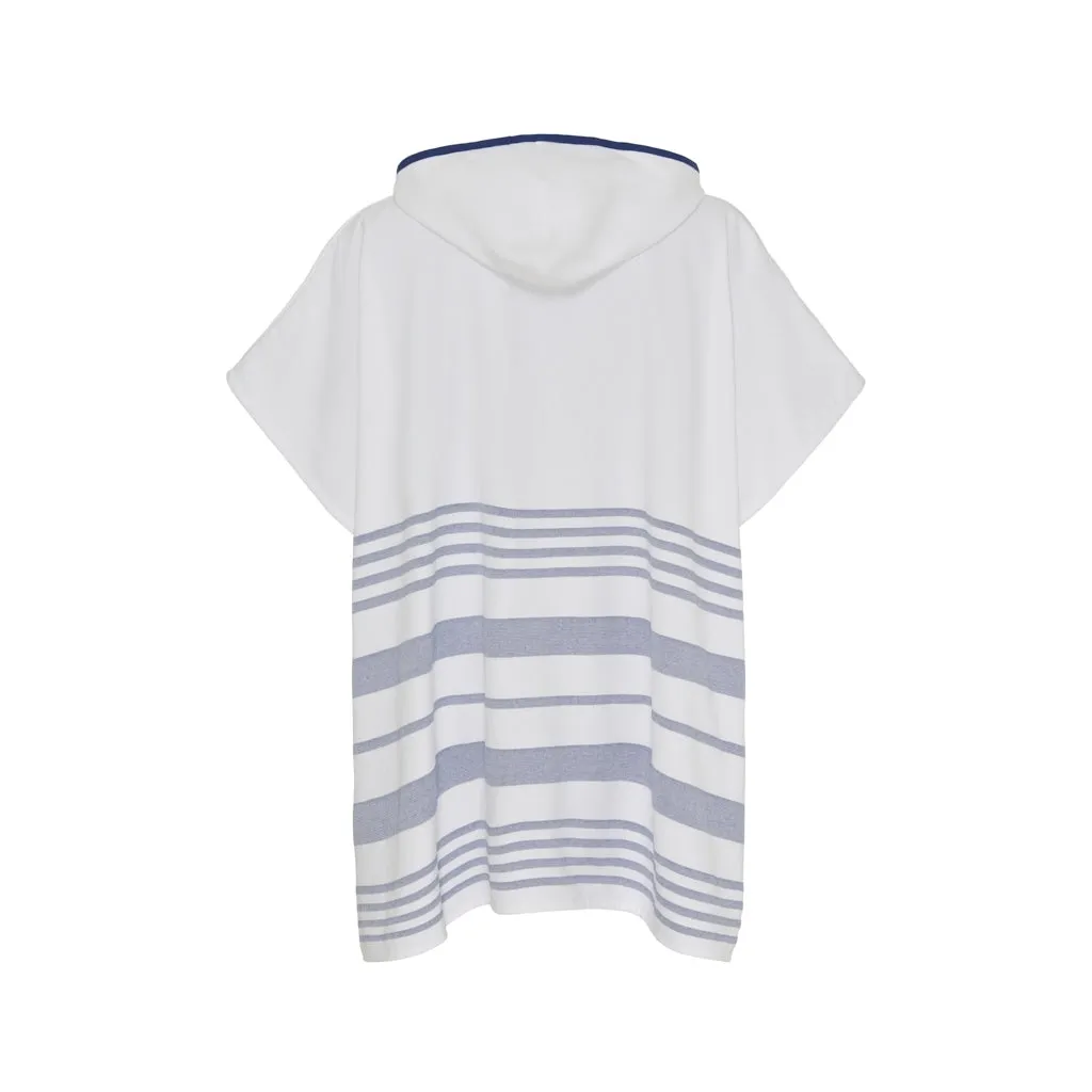 Malibu Beach Poncho - White/SR Navy