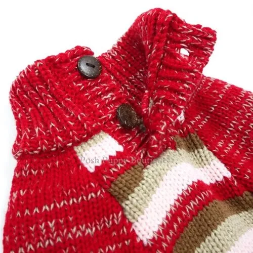 Marl Stripes Sweater- Red