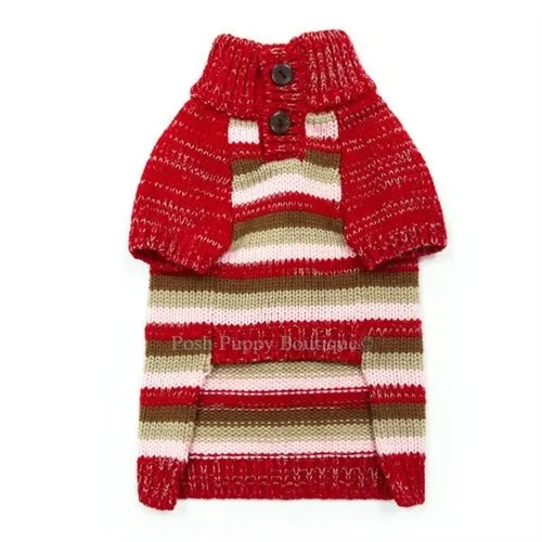 Marl Stripes Sweater- Red