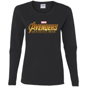 Marvel Avengers Infinity War Golden Logo Women Long Sleeve Shirt