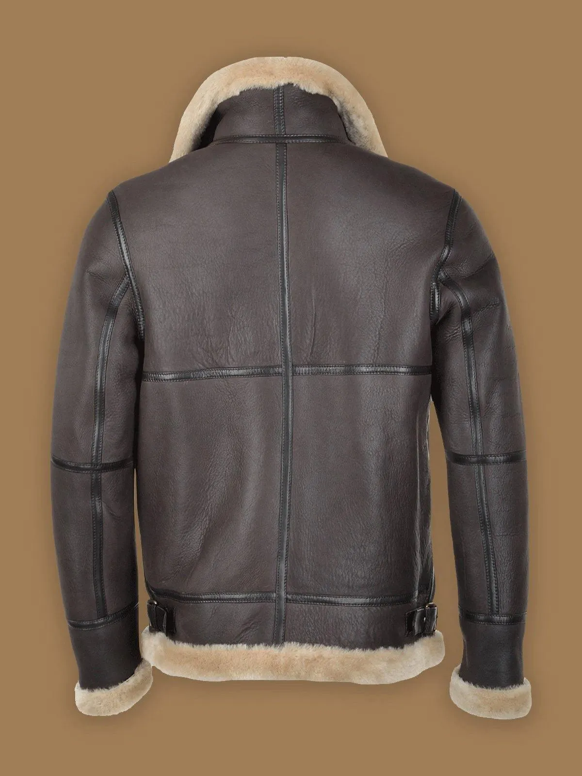 Men's Dark Brown RAF Shearling Leather Bomber Jacket