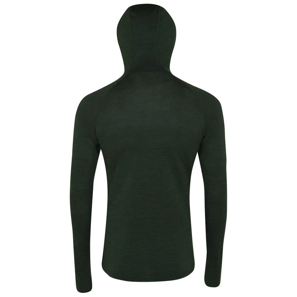 Mens Merino 200 Zip Neck Hoodie (Forest)