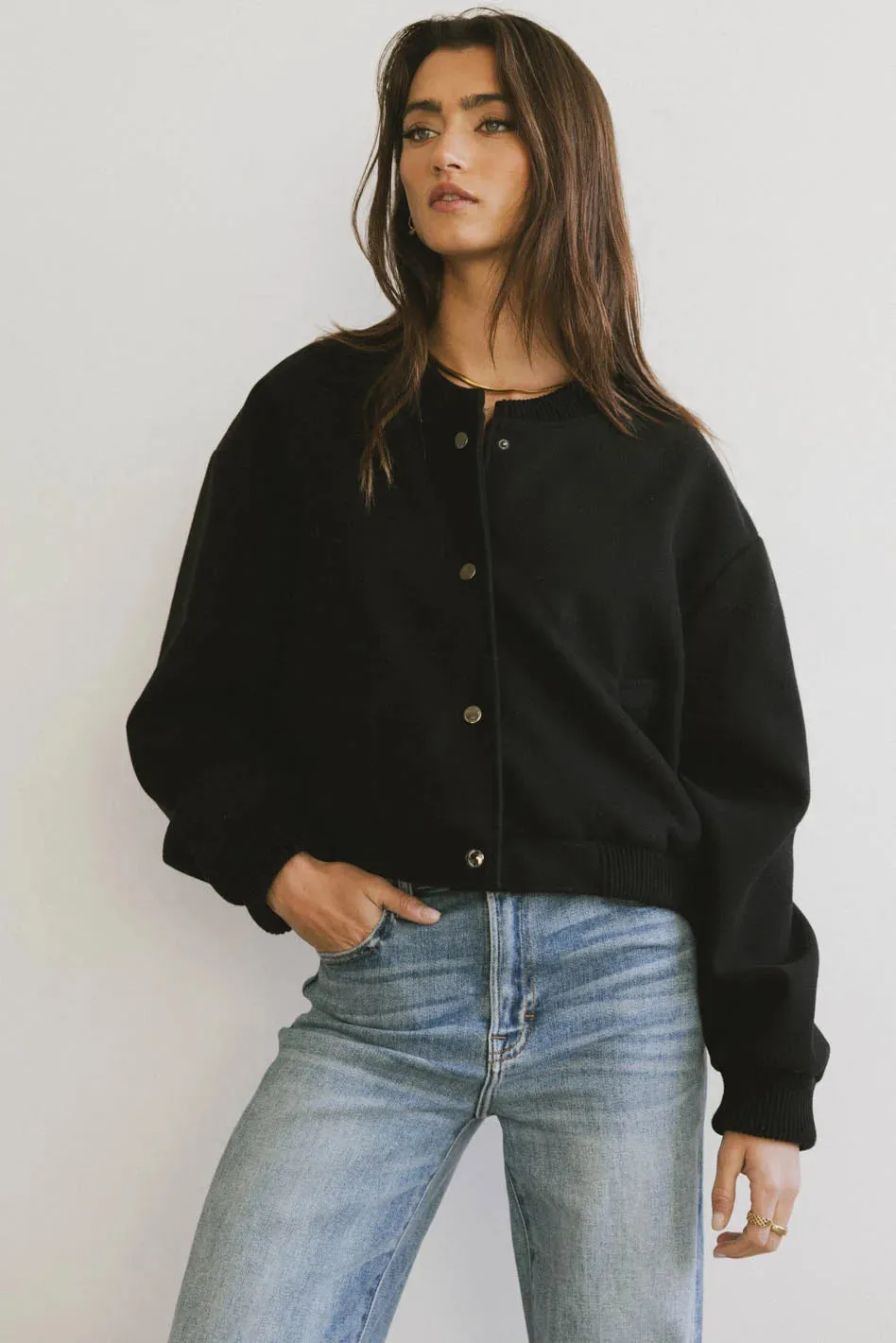 Molly Bomber Jacket in Black