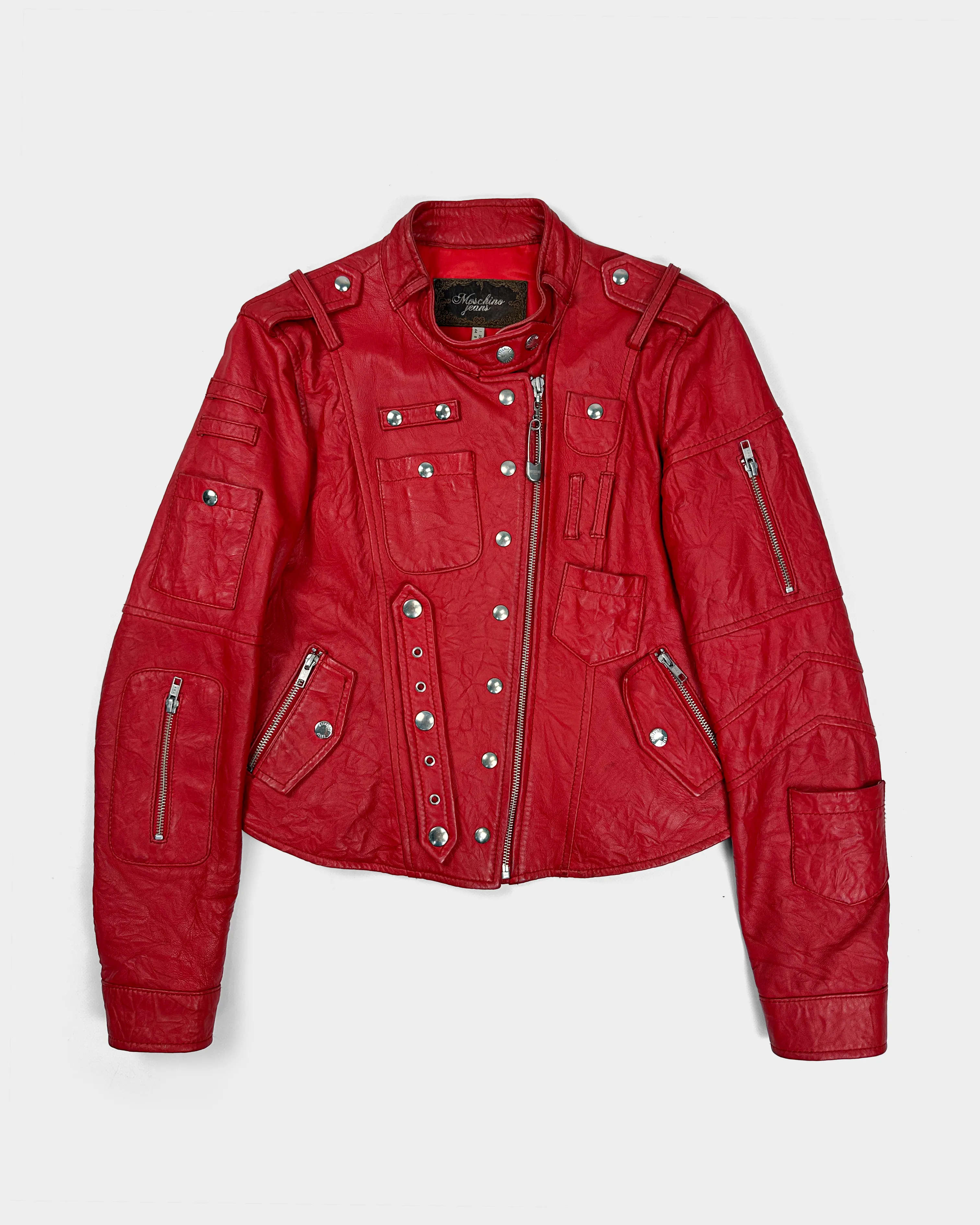 Moschino Bondage Red Leather Jacket  2000's