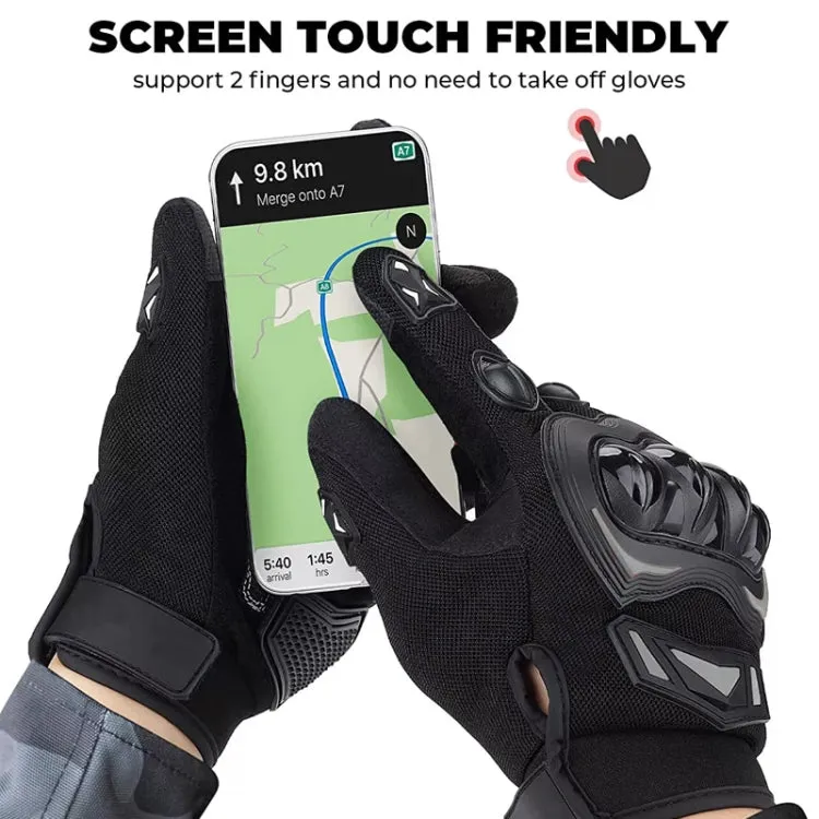 Motorcycle Outdoor Riding Non-slip Touch Screen Sun Protection Gloves, Size: M(Black)