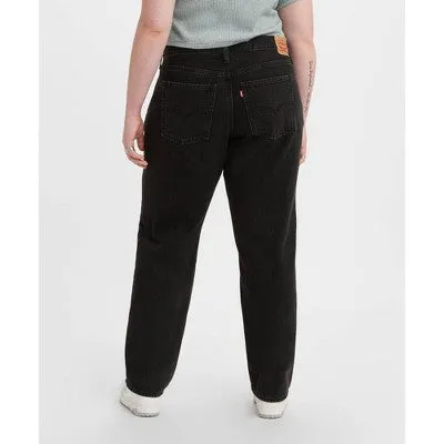 New - Levi's Women's Plus Size Mid-Rise '94 Baggy Straight Jeans - Black Stonewash 22