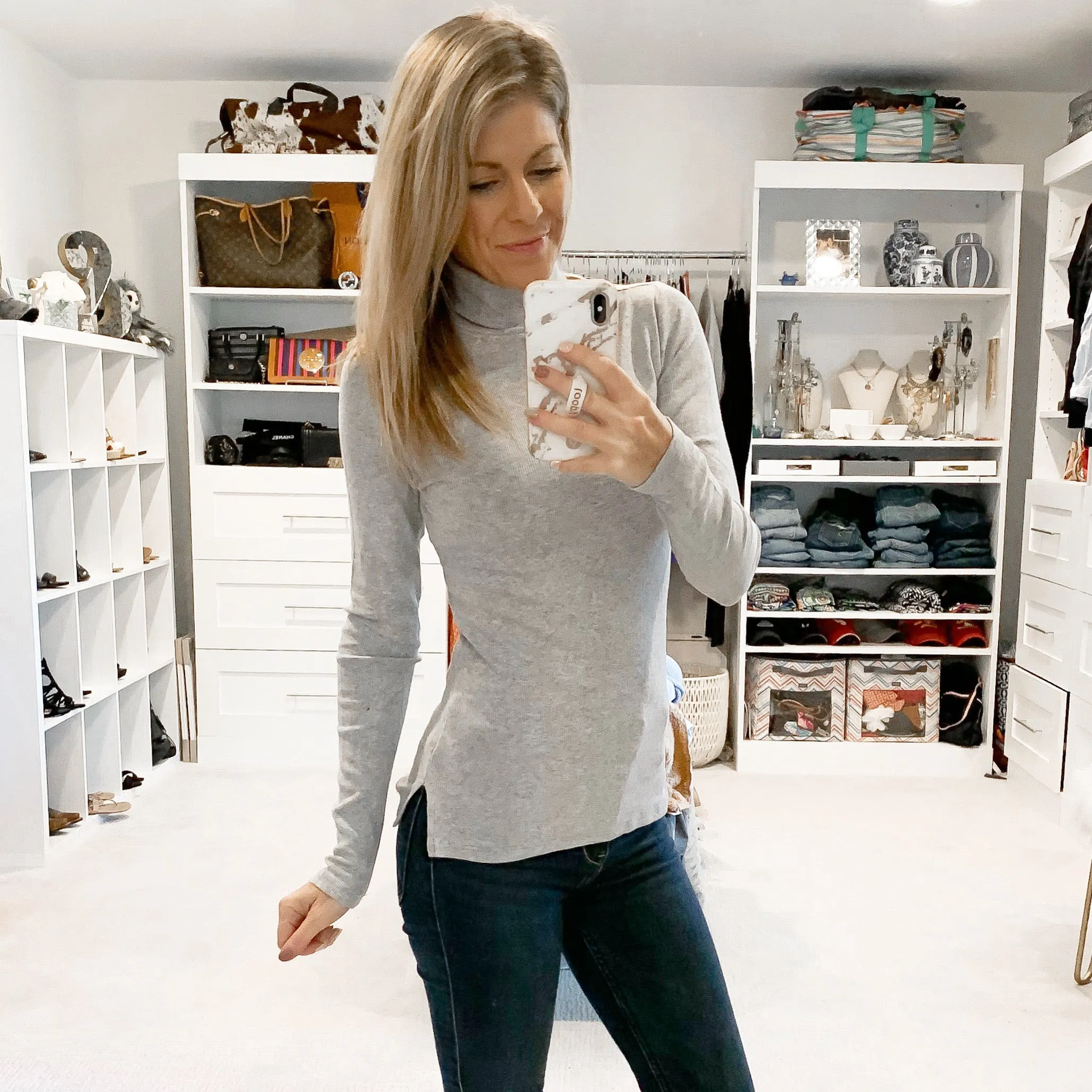 Not So Basic Ribbed Turtleneck: Heather Gray