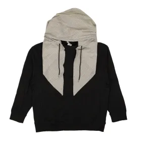 NWT OPENING CEREMONY Black Cotton Unisex Scarf Hoodie Sweatshirt Size M $250