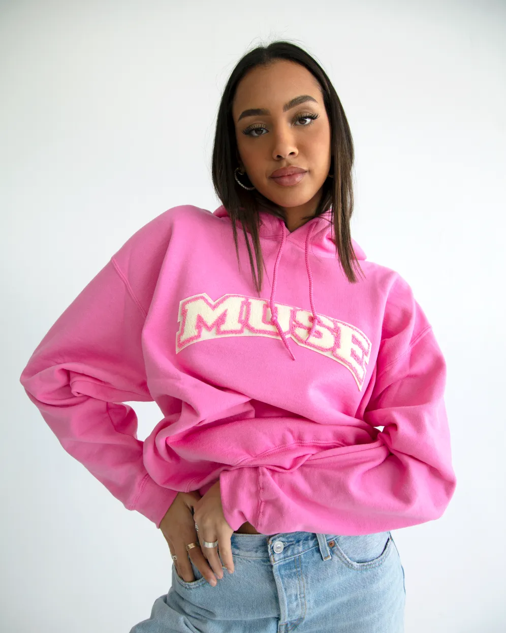 OG Chenille Pink Hoodie - Blush