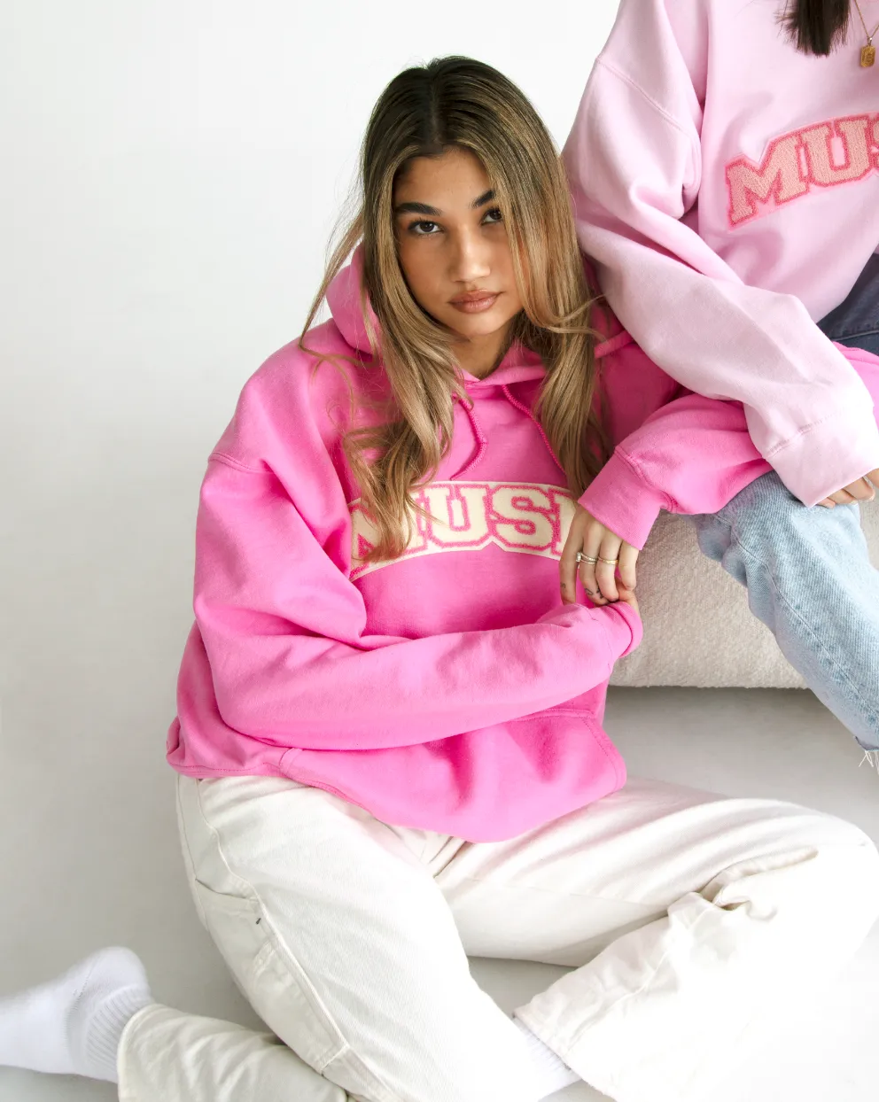 OG Chenille Pink Hoodie - Blush