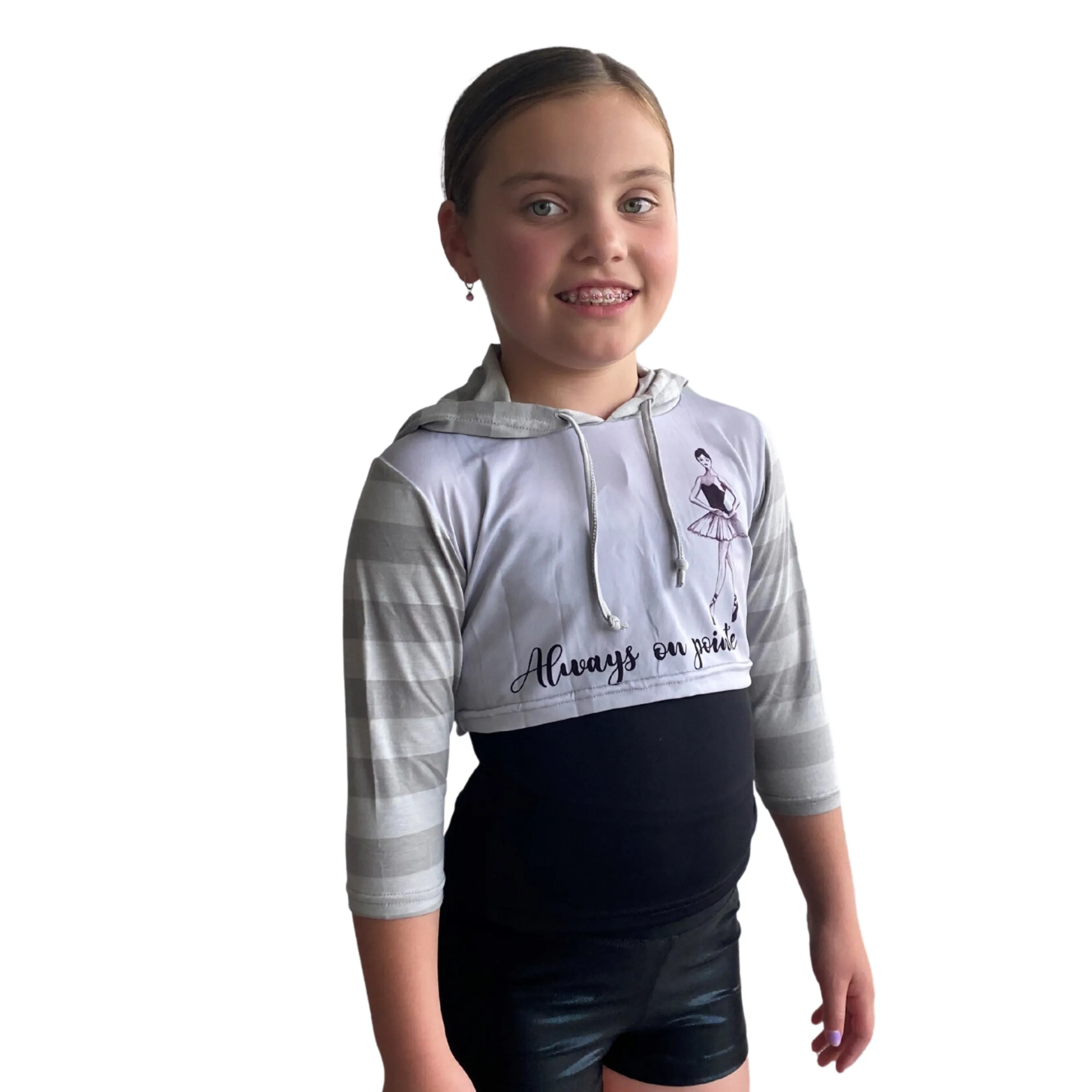 On Pointe Cropped Hoodie Child