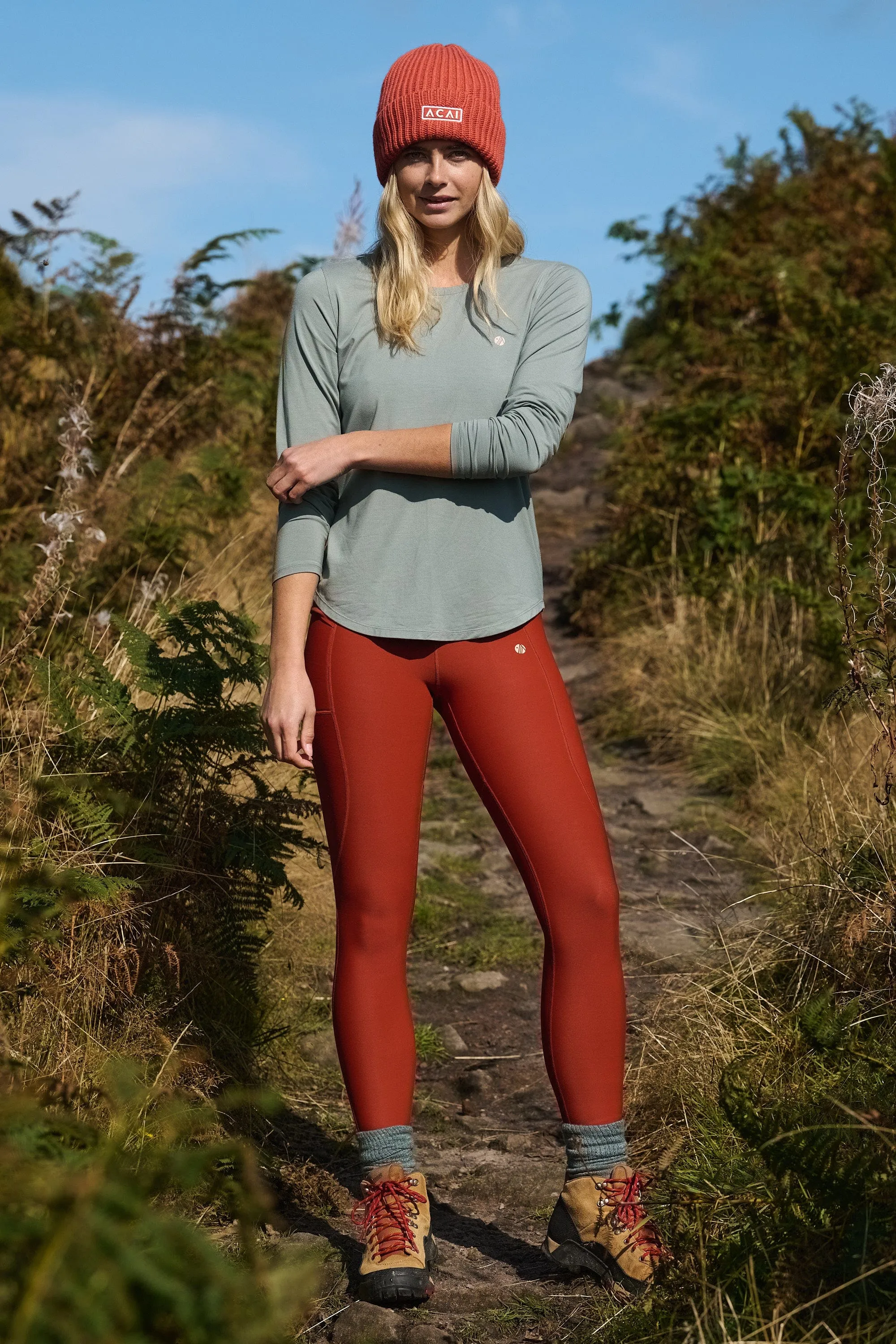 On The Go Bamboo Long Sleeve Tee - Lily Pad